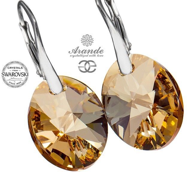 Swarovski przepiękne kolczyki XILION GOLDEN SREBRO NOWOŚĆ