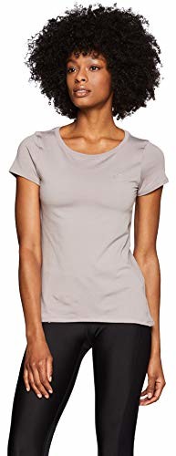 Under Armour damska koszulka sportowa, oddychająca, wygodna koszulka sportowa z dopasowanym krojem Ua HeatGear Armour Short Sleeve, szary, xl