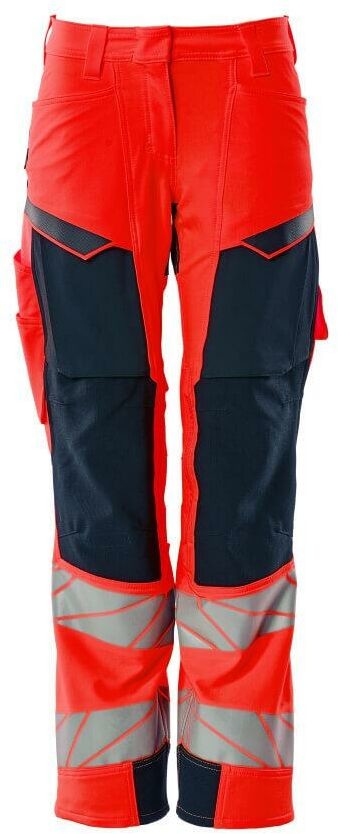 Mascot Workwear ACCELERATE SAFE SPODNIE Z KIESZENIAMI NA KOLANACH; CZERWIEŃ HI-VIS/CIEMNY GRANAT (82C40)