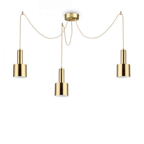 Ideal Lux Lampa wisząca potrójna Holly SP3 231600 loftowa mosiężna lampa zwieszana 231600