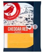 Auchan - Ser cheddar czerwony, twardy, podpuszczkowy, dojrz... w plastrach