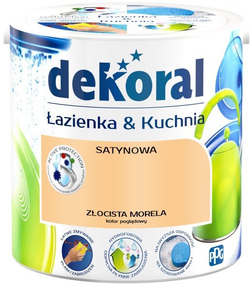 Dekoral Farba satynowa $128azienka i Kuchnia z$129ocista morela 2 5 l 390788