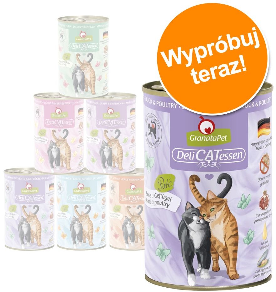 GranataPet Pakiet DeliCatessen, 12 x 400 g - Pakiet mieszany II, czyste mięso