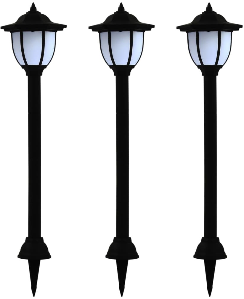 vidaXL Zewnętrzne lampy solarne LED, 3 szt., czarne