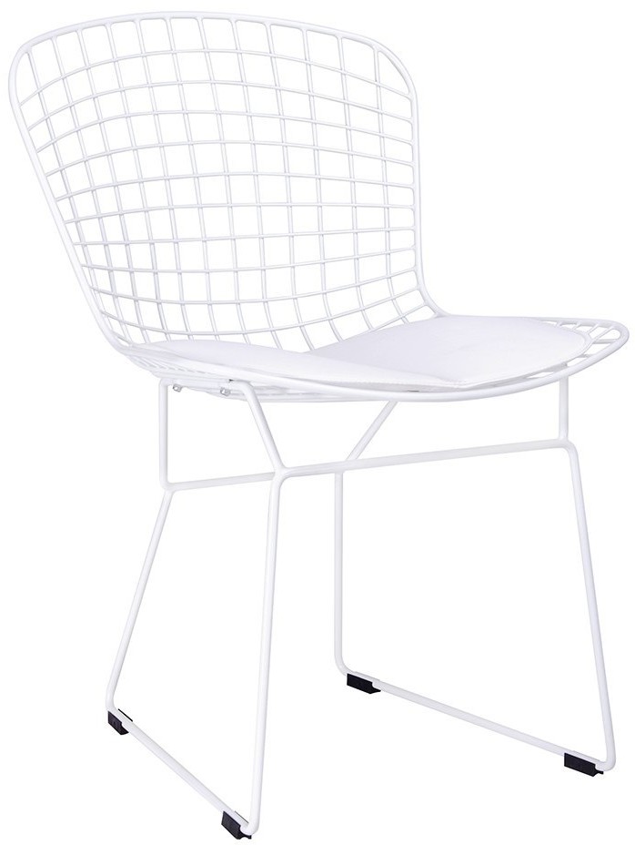 King Home Krzesło NET SOFT białe - biała poduszka MC-020.W.W