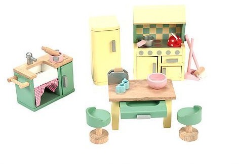 Papo papo róży kuchennych z drewna akcesoria meble do domku dla lalek lalki domowych akcesoria