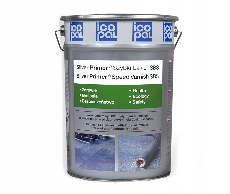 Icopal Szybki Lakier Asfaltowy Silver Primer 17,5L