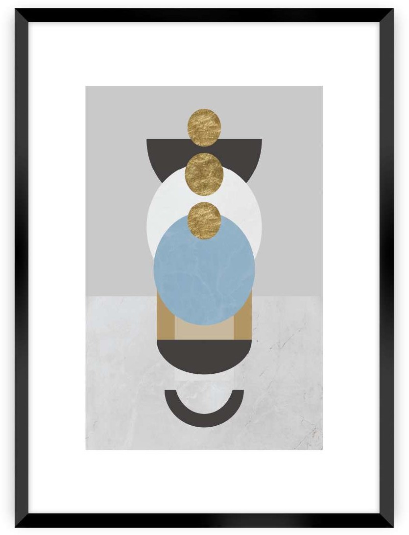 Dekoria Plakat Geometric Shapes II 30 x 40 cm Ramka Czarna 219C-000-55