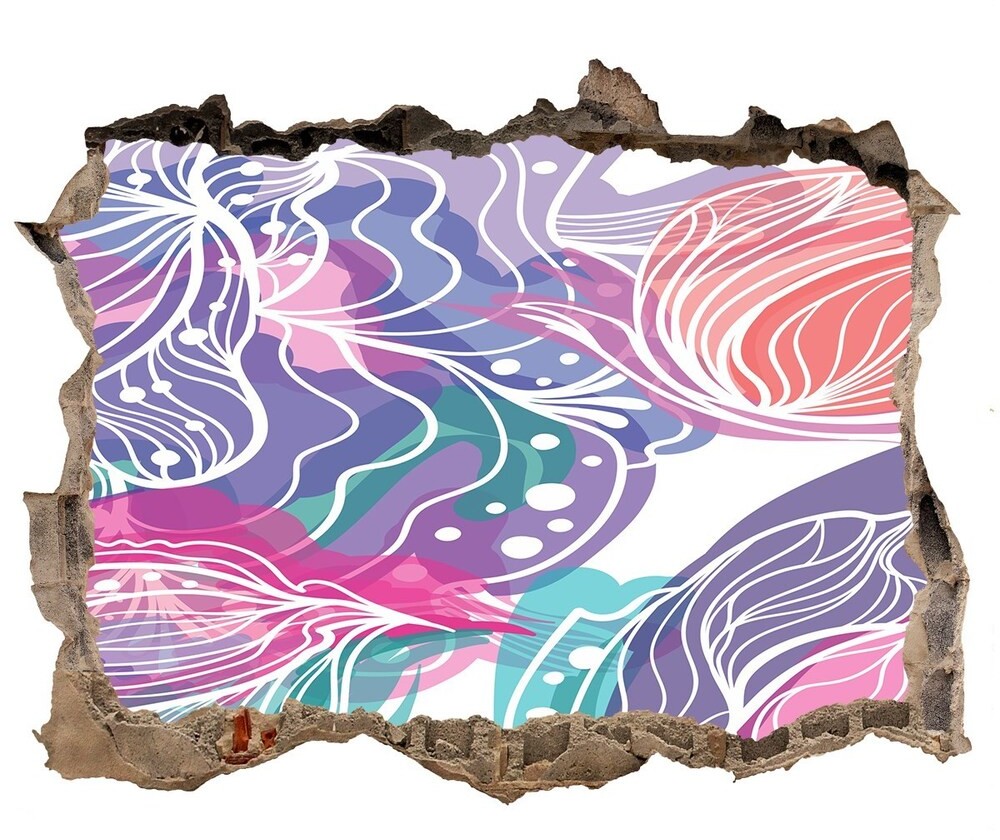 Wallmuralia.pl Okleina 3D dziura na ścianę Magiczne kwiaty