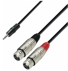 Adam Hall K3 YWFF 0600 - Kabel audio 3,5 mm Jack stereo na 2 x XLR żeńskie, 6 m K3YWFF0600