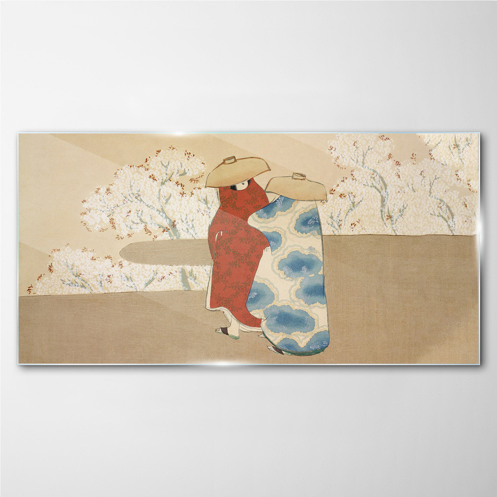 PL Coloray Obraz Szklany Abstrakcja Ludzie Drzewa 140x70cm