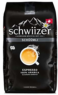 Schwiizer Schüümli Schwiizer Schüümli Espresso Kawa Ziarnista (1 kg, Stopień Twardości 4/5, Premium Arabica) 1 Opakowanie x 1 kg