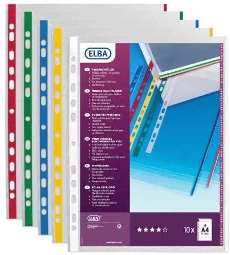 Elba plastikowa koszulka na dokumenty, DIN A4 z kolorowym obramowaniem, PP, 0, 09 MM 100206870