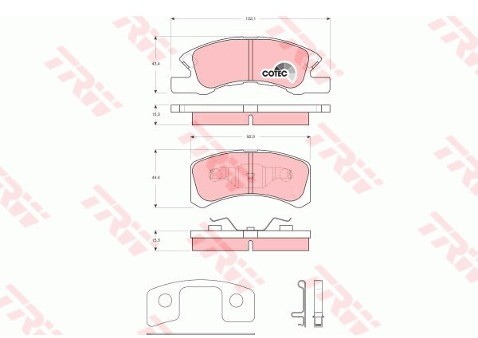 TRW Zestaw klocków hamulcowych, hamulce tarczowe GDB3358
