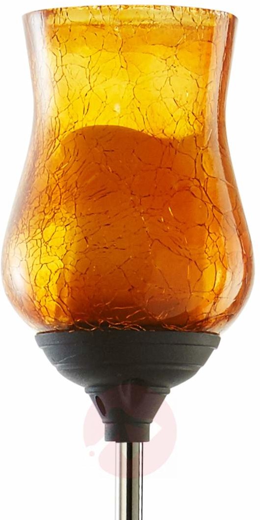 Best Season Lampa solarna LED wbijana Lyon, pomarańczowe szkło