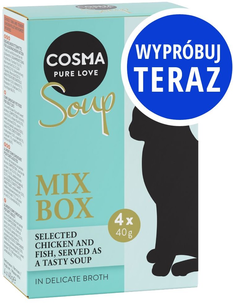 Cosma Mieszany pakiet próbny Soup 4 x 40 g| Dostawa GRATIS od 89 zł + BONUS do pierwszego zamówienia