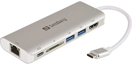 Sandberg 136 18 USB-C Dock, 61 W Srebrny 136-18