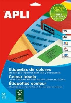 APLI A4 kolorowe etik. (105 X 37 MM) Czerwony 320ST 581597