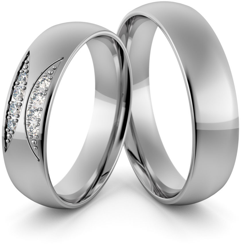 Eminence Obrączki ślubne palladowe 5 mm z brylantami - Pd-77 Pd-77