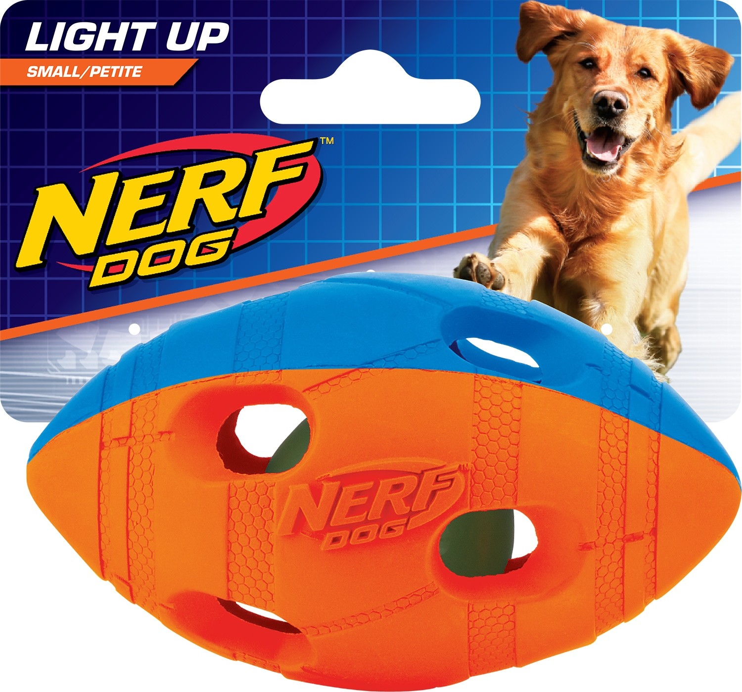 Nerf Dog Led Light Up Piłka Football Small