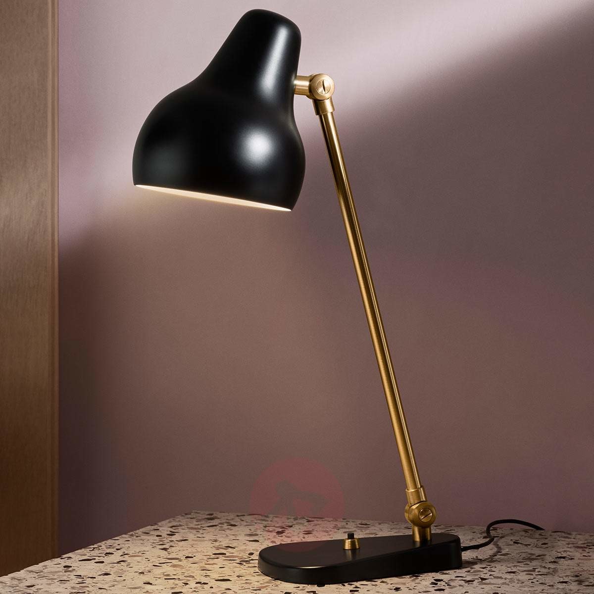 LOUIS POULSEN Louis Poulsen VL38, lampa stołowa LED, czarna