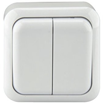 Unitec Luzem natynkowo 42011l przełącznik dwugrupowy, Standard, biały