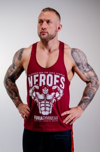 Furia Tank top Heroes bordowy męski