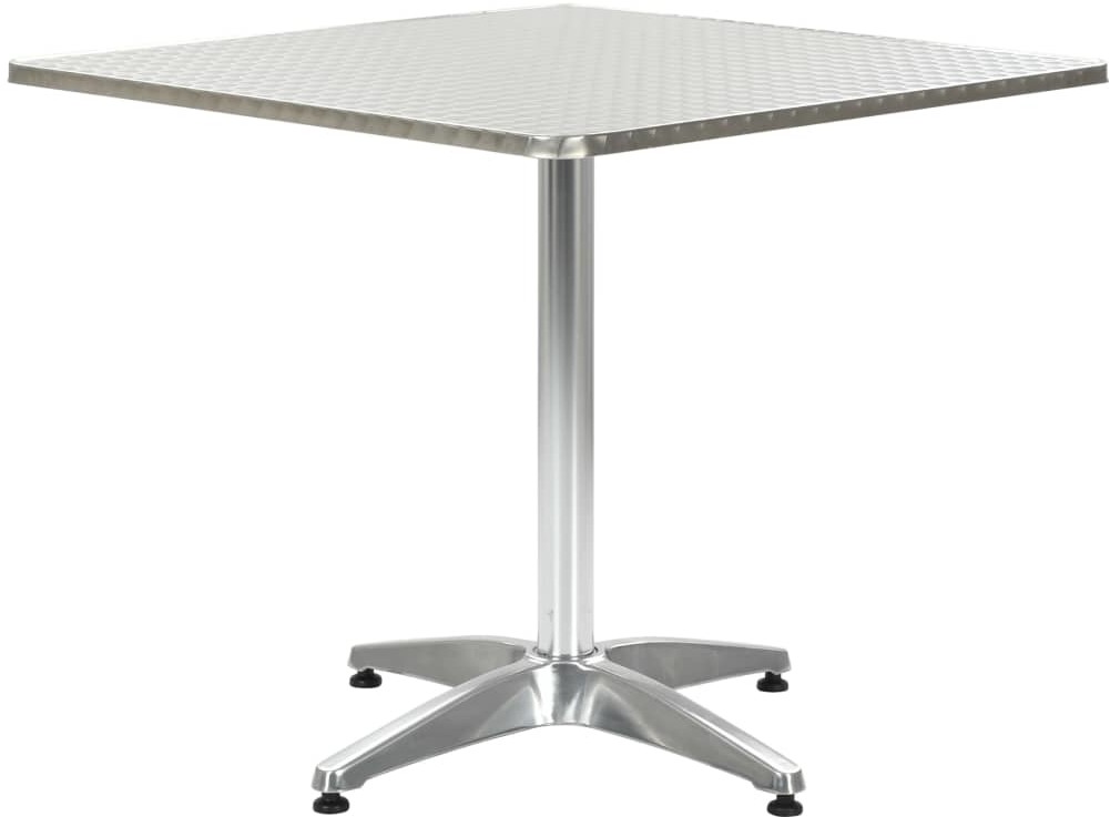 vidaXL Stolik ogrodowy, srebrny, 80x80x70 cm, aluminiowy