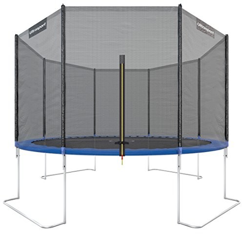 Ultrasport Jumper trampolina ogrodowa, zestaw kompletny zawierający matę do skakania, siatkę bezpieczeństwa, wyściełane słupki do siatki i osłonę krawędzi, 366 cm 330700000007