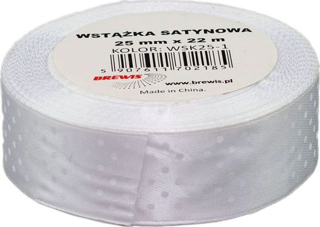 BREWIS BREWIS Wstążka satynowa BREWIS kropki 25mm WSK25-1 Brewis AC890BRW