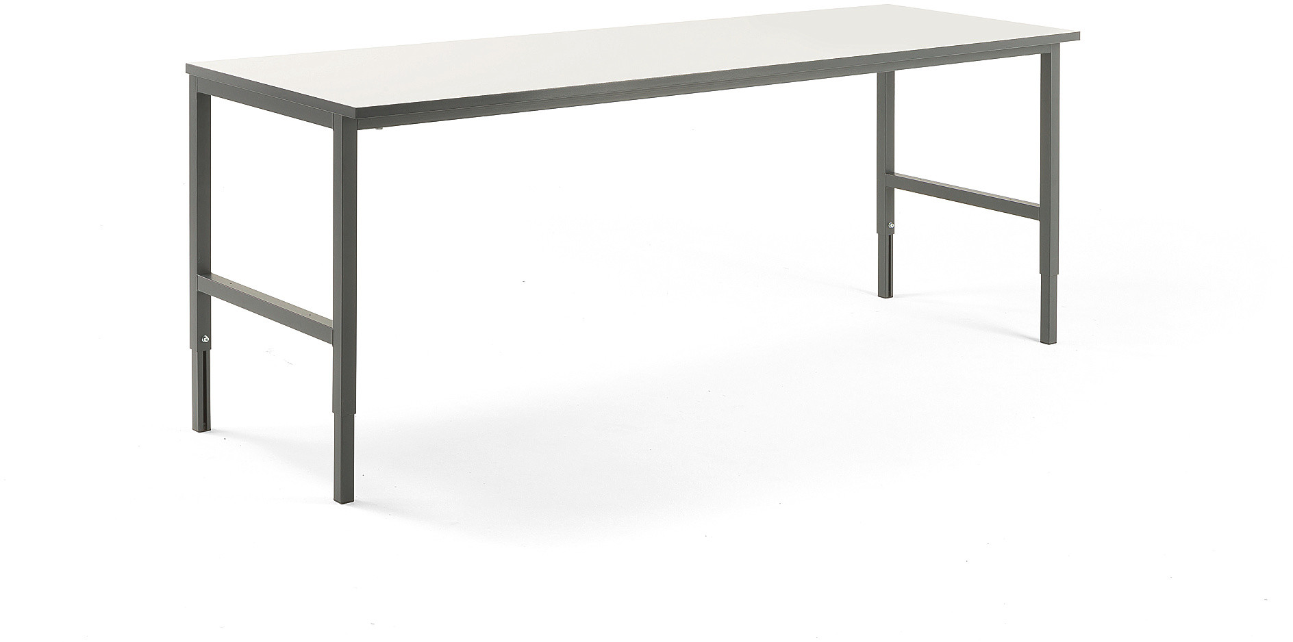 AJ Stół roboczy 2400x750 mm biały laminowany blat szara rama 202041
