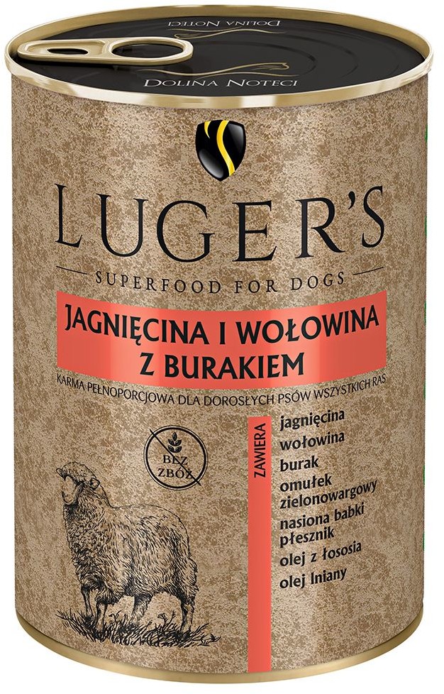 Luger's Korzystny pakiet: Luger's, karma mokra, 24 x 400 g - Jagnięcina i wołowina z burakiem