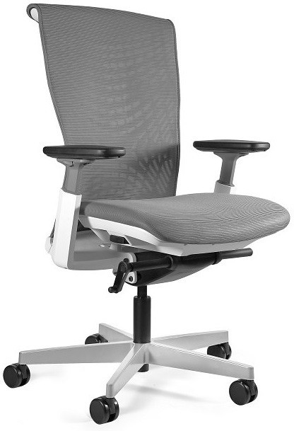Unique Meble Fotel ergonomiczny obrotowy biurowy szara siatka REYA