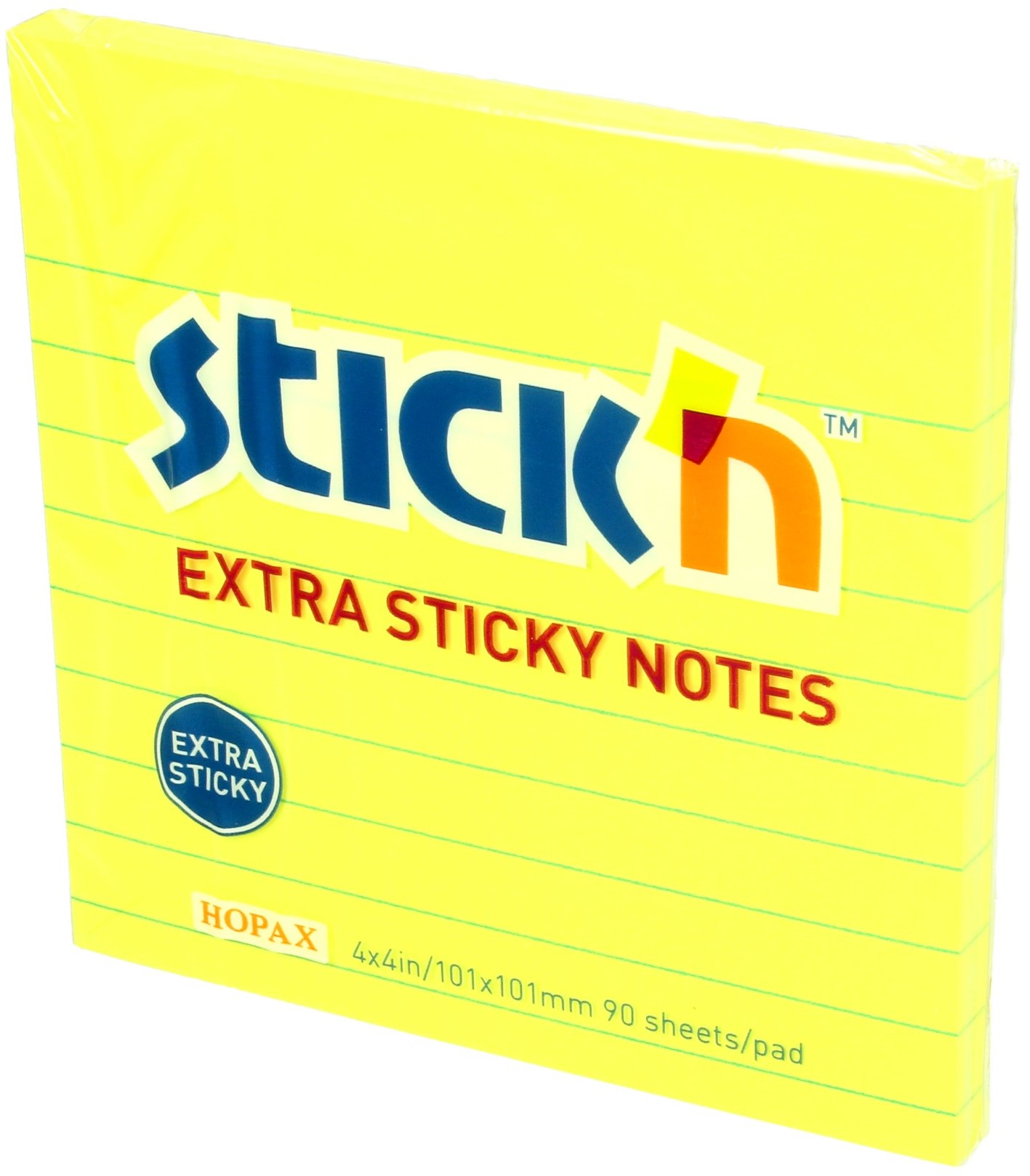 StickN HOPAX Karteczki samoprzylepne 101x101/90 żółty neon 21504