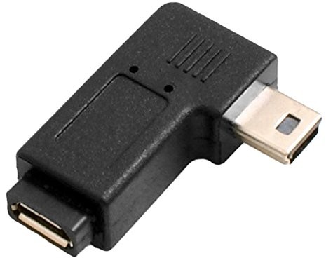 System-S 54042542 gniazdo Micro USB to Mini-USB wtyczka kąt 90 ° stopni po lewej stronie Angled winkelstecker adapter wtyczka 54042542