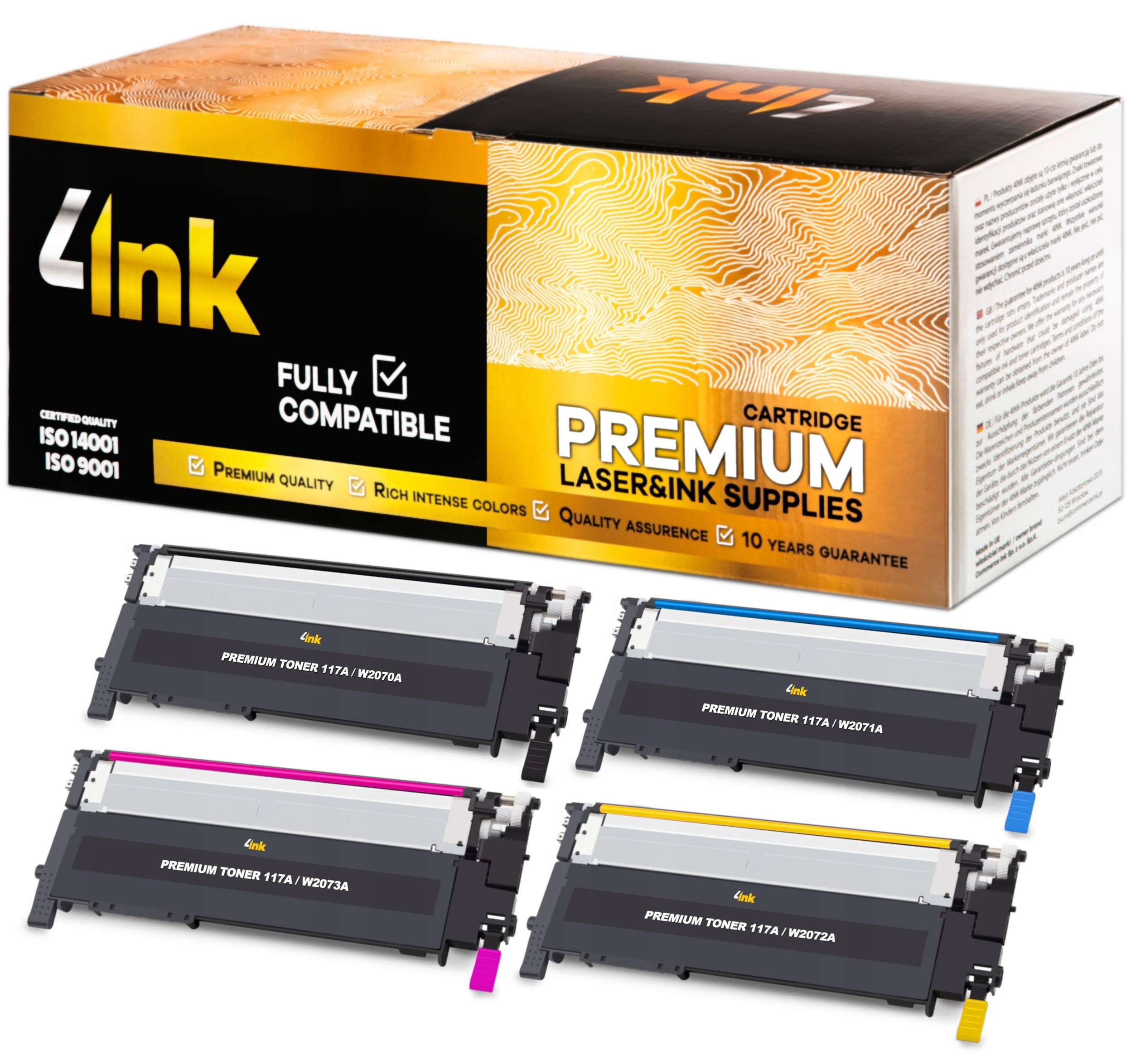 4x Toner Do Hp 117A 150a 150nw 178nw 179fnw Chip