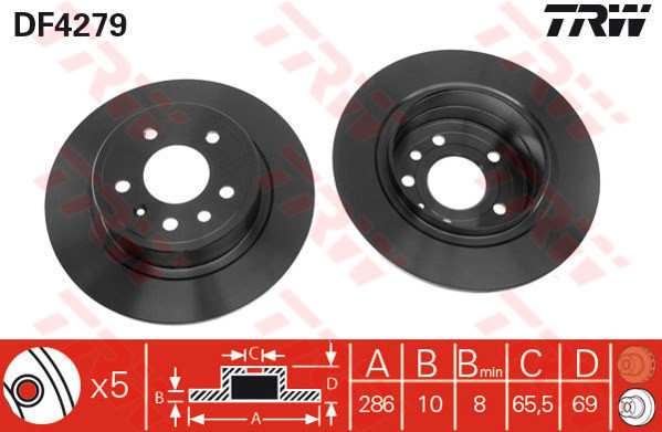 TRW Tarcza hamulcowa DF4279
