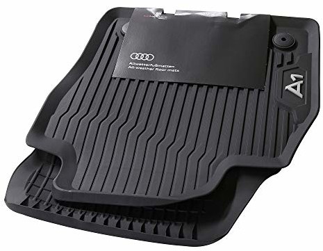 Audi 82B061501041 Premium gumowe dywaniki samochodowe 2 x przednie oryginalne dywaniki gumowe, na każdą pogodę, czarne
