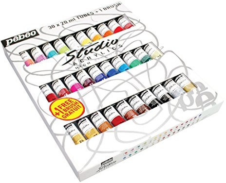 Pébéo pebeo 833431 Acrylic Studio zestaw 30 szt. 20 ML z pędzelkiem 833431