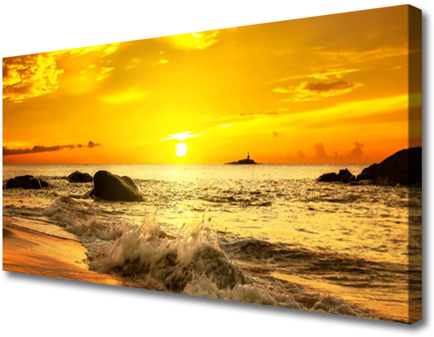 PL Tulup Obraz na Płótnie Ocean Plaża Krajobraz 125x50cm