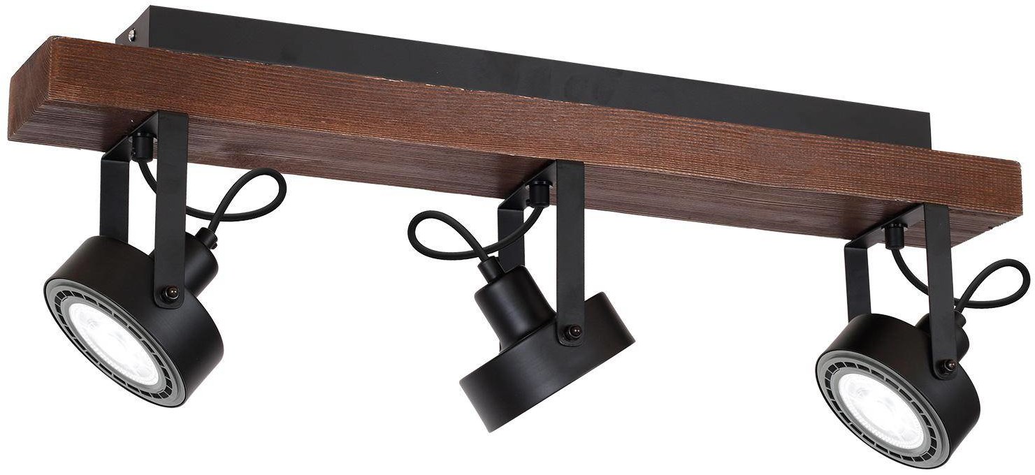 Luminex Plafon Viva czarny listwa drewno 3 1229