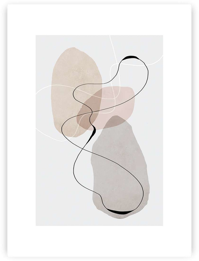 Dekoria Plakat Abstract Lines I 70 x 100 cm Ramka Czarna 223E-000-52