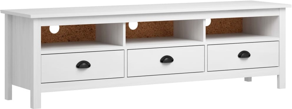 vidaXL Szafka pod TV Hill Range, biała, 158x40x47 cm, drewno sosnowe