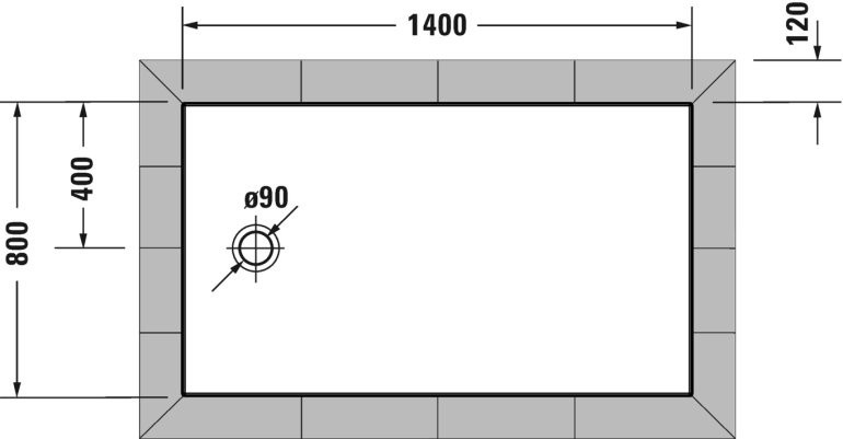 Duravit Tempano 80x140 biały 720201000000000