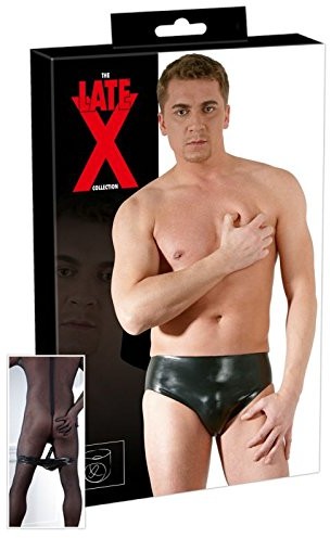 The Latex Collection The lateksu Collection lateksu dla mężczyzn Slip z dildo, czarnym, X-Large 29501541731