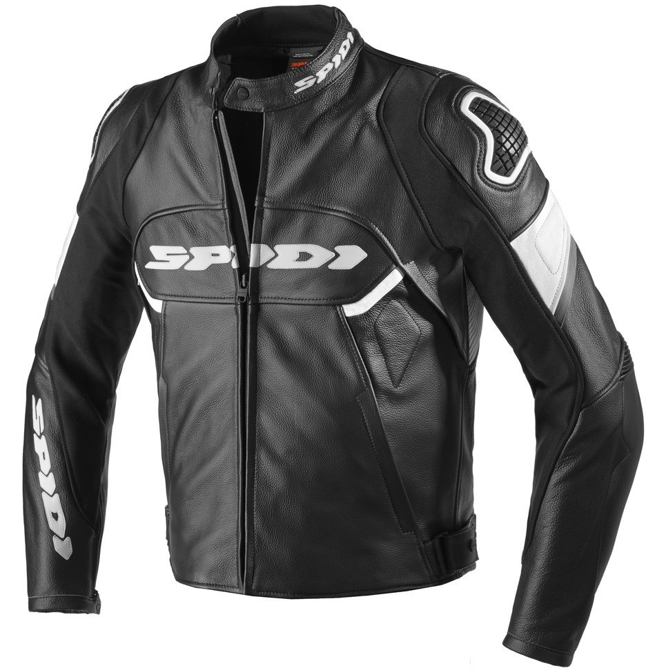 SPIDI P178 011 Ignite Skórzana męska kurtka na motocykl sportowy czarno-biała : Rozmiar - 52 SD-P178-011-52