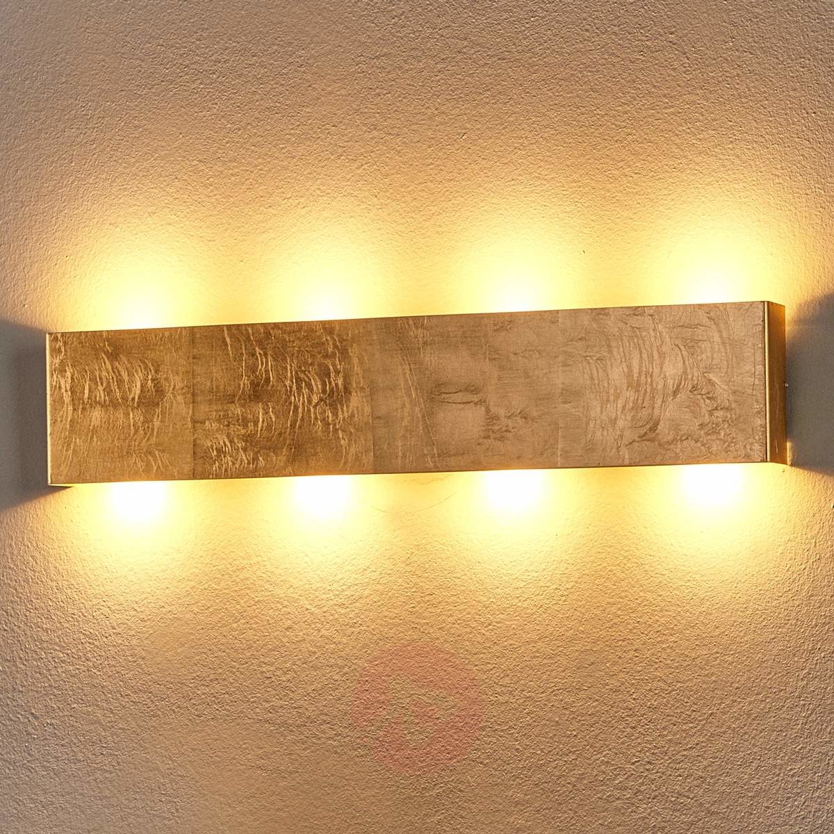 Lampenwelt MAJA - złota lampa ścienna LED MAJA, ściemniana