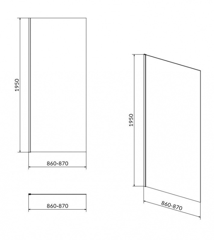 Cersanit Cersanit Moduo Ścianka boczna 90x195 cm profile chrom szkło transpartentne CleanPro S162-008