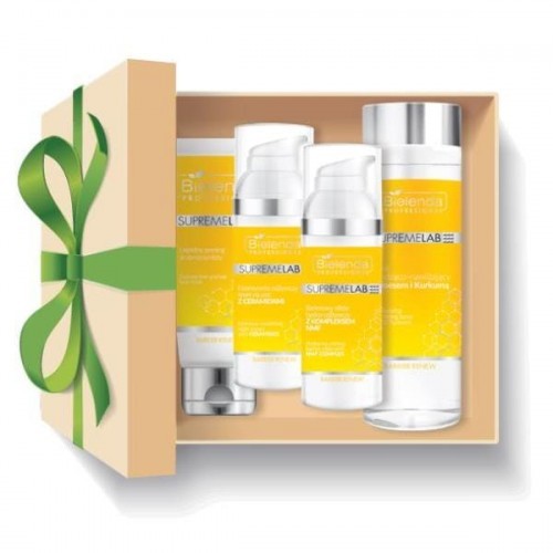 Bielenda Professional Professional Zestaw Supreme Barrier Renew eliksir hydro-odżywczy 50ml + krem na noc 50ml + tonik 200ml + peeling 70g