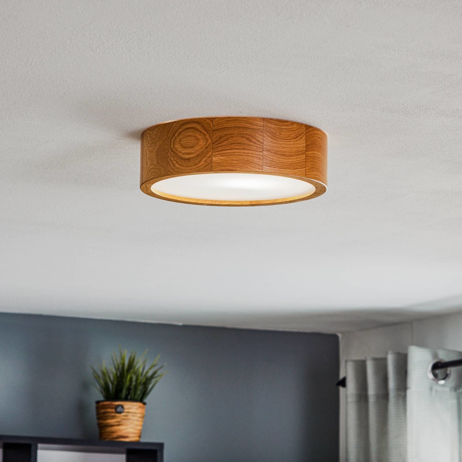 Euluna Lampa sufitowa Kerio,  27 cm, dąb ciemny